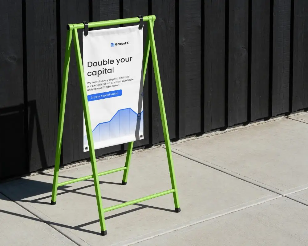 Stand Alone Banner Mockup Signage Display For Outdoor Retail Promotion Advertising Use