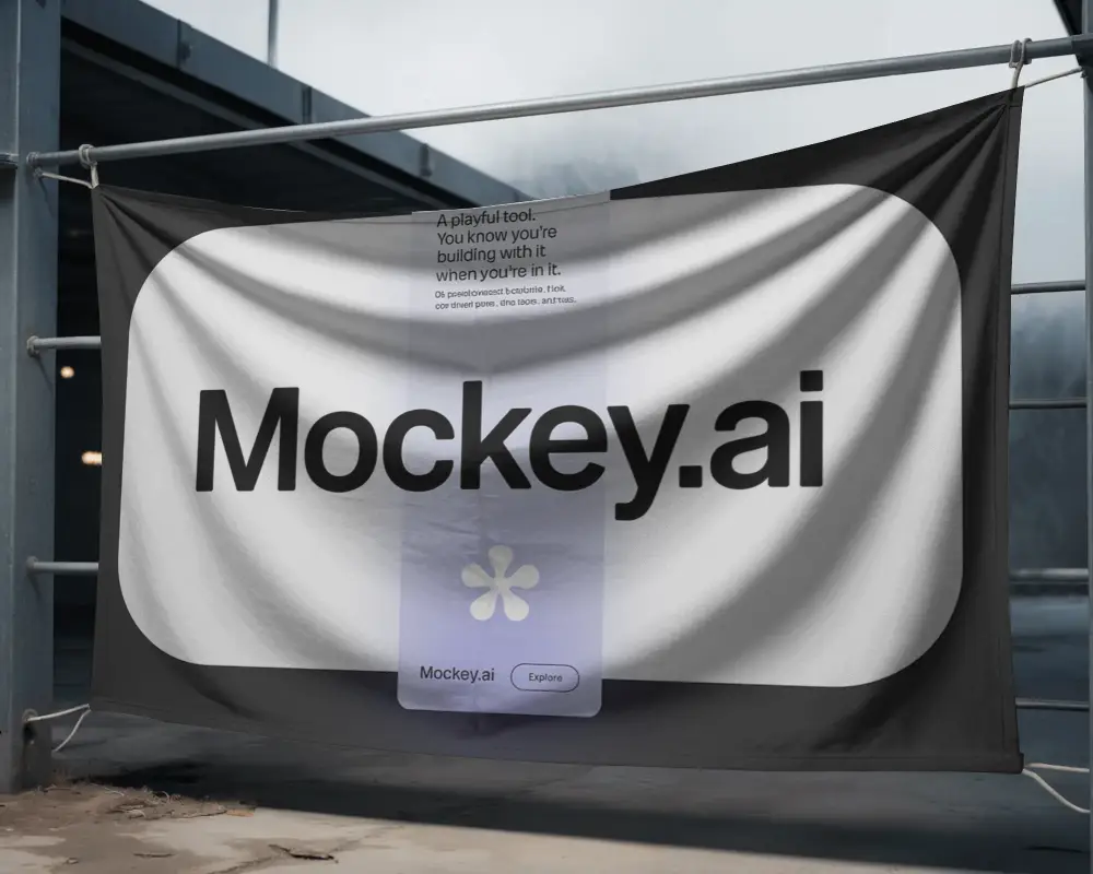 Versatile Large Banner Mockup With Natural Drapes For Design Presentation Use