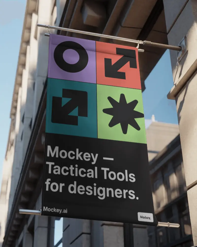 Professional Outdoor Fabric Banner Mockup For Retail Store Advertising Signage