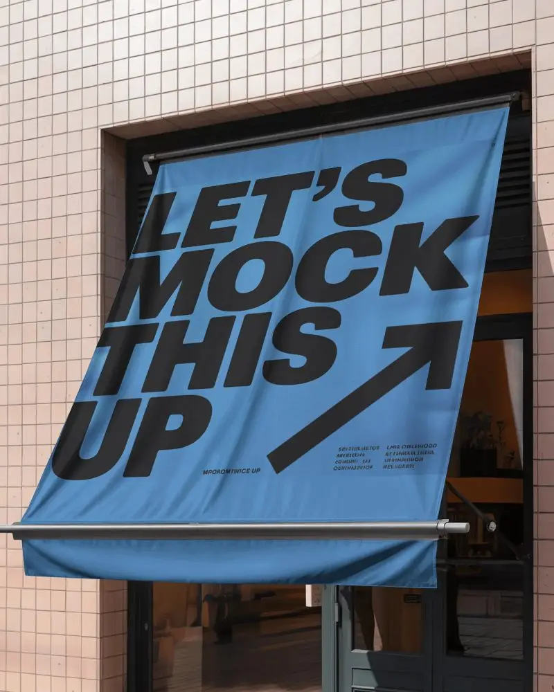Retractable Outdoor Window Banner Mockup For Marketing And Brand Visibility Purposes