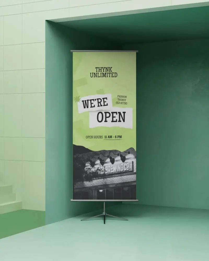 Vertical Banner Mockup Stand For Trade Show Exhibition Promotional Marketing Display