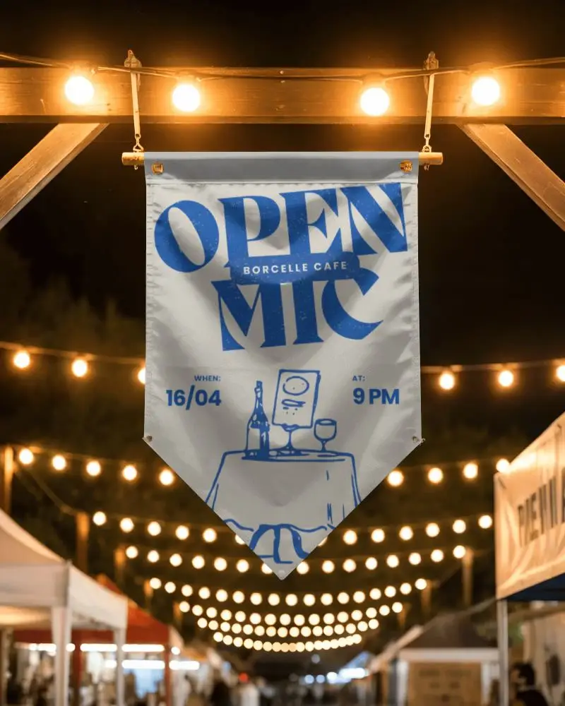 Hanging Outdoor Banner Mockup Blank Flag For Event Marketing And Promotion Design