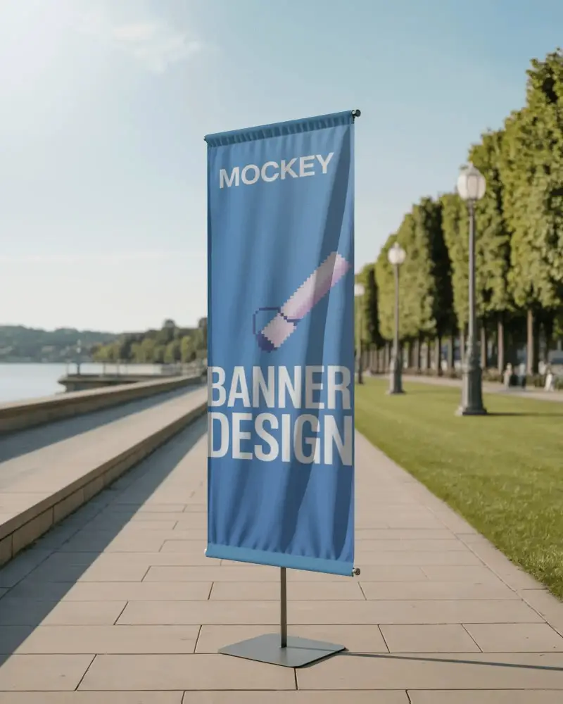 Outdoor Promotion Banner Mockup Qstand For Advertising And Event Marketing Display