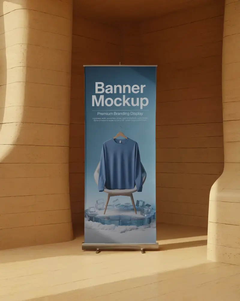 Minimalistic Vertical Banner Mockup For Professional Branding And Marketing Campaigns Showcase