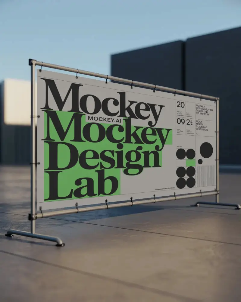 Outdoor Event Banner Mockup Stand Display Blank Large Customizable Advertisement Space