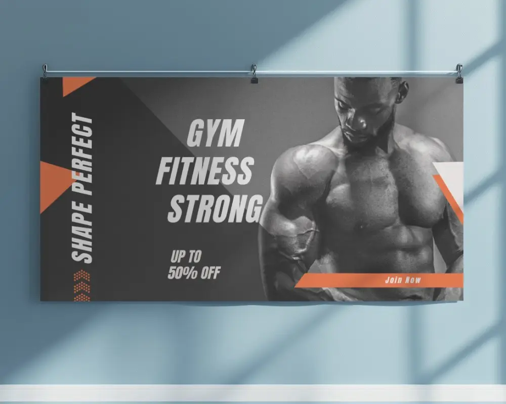 Sunlit Horizontal Banner Mockup Hanging Soft Light Clean Minimal Design