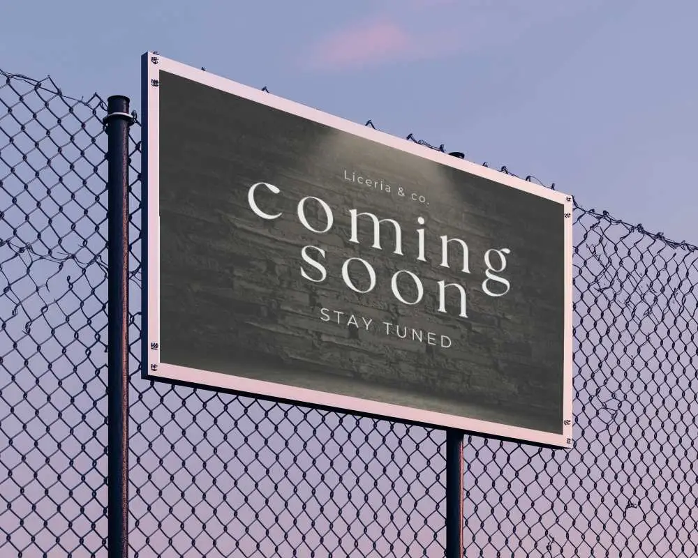 Chain Link Fence Banner Mockup Dusk Lighting Open Environment Design