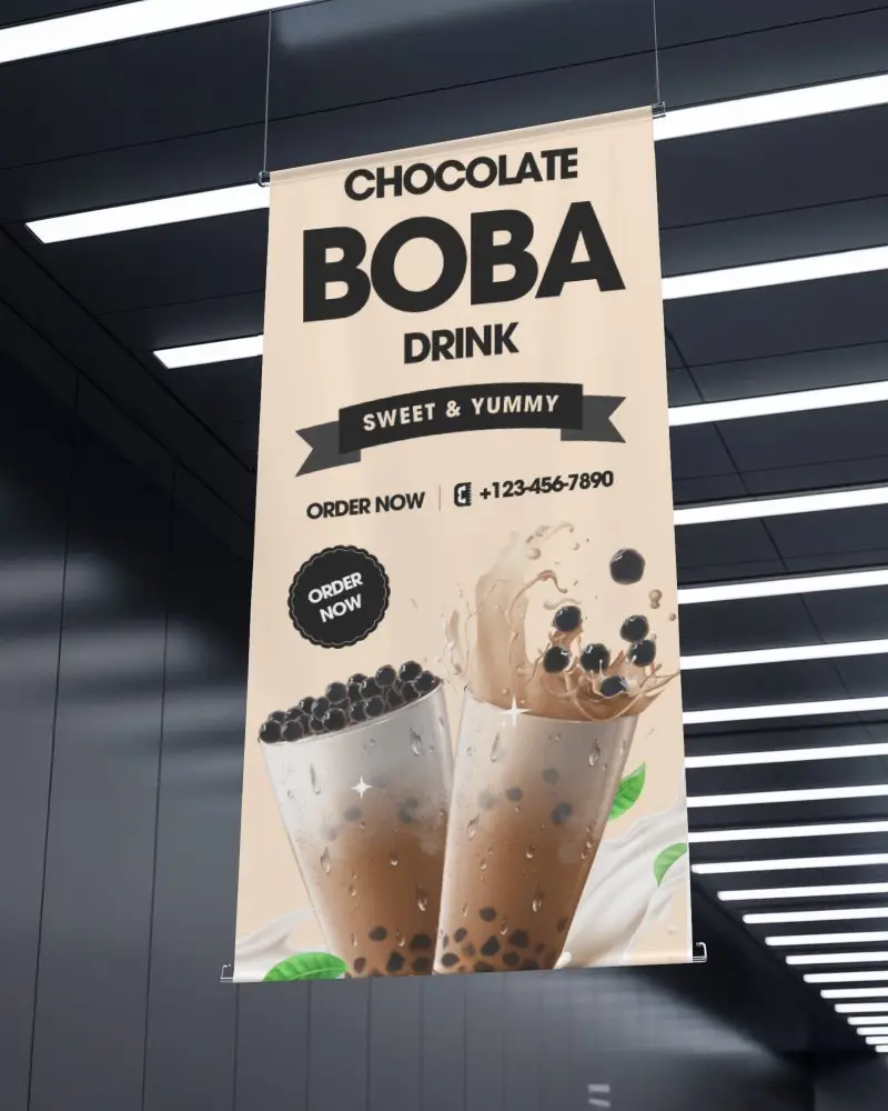 Banner Mockup In Office