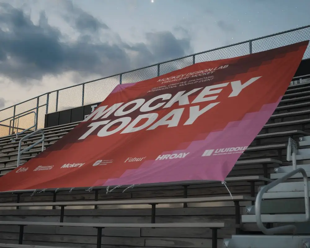 blank-sports-stadium-banner-mockup-hanging-on-metal-railings-and-wooden-bleachers-background