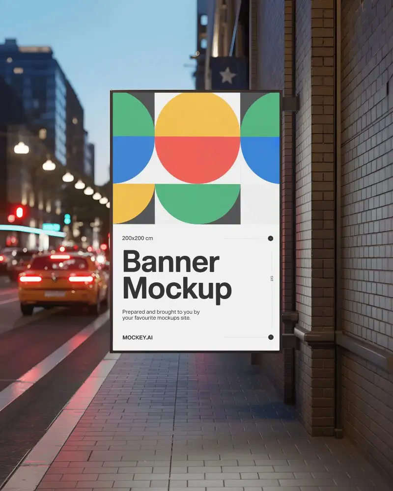 vertical-advertising-banner-mockup-on-citysidewalk-with-traffic-background-view