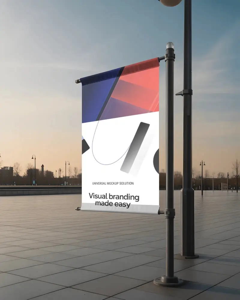 vertical-pole-banner-mockup-on-citysidewalk-for-custom-branding-and-marketing