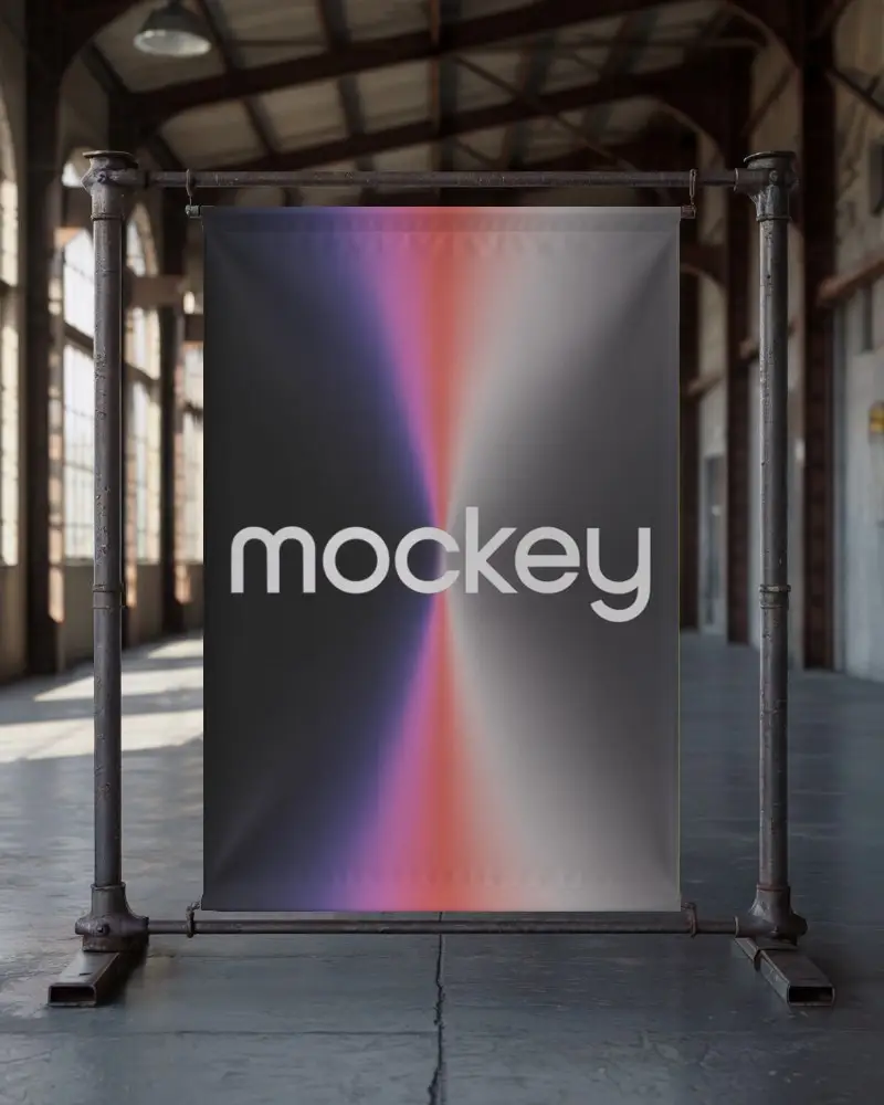 blank-hanging-poster-mockup-with-metal-pipe-structure-for-advertising-background