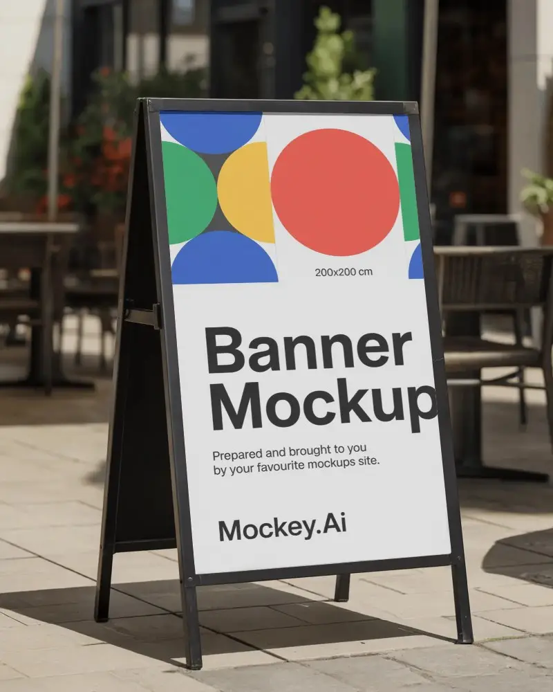Portable Street Advertising Banner Mockup For Marketing And Branding Purposes