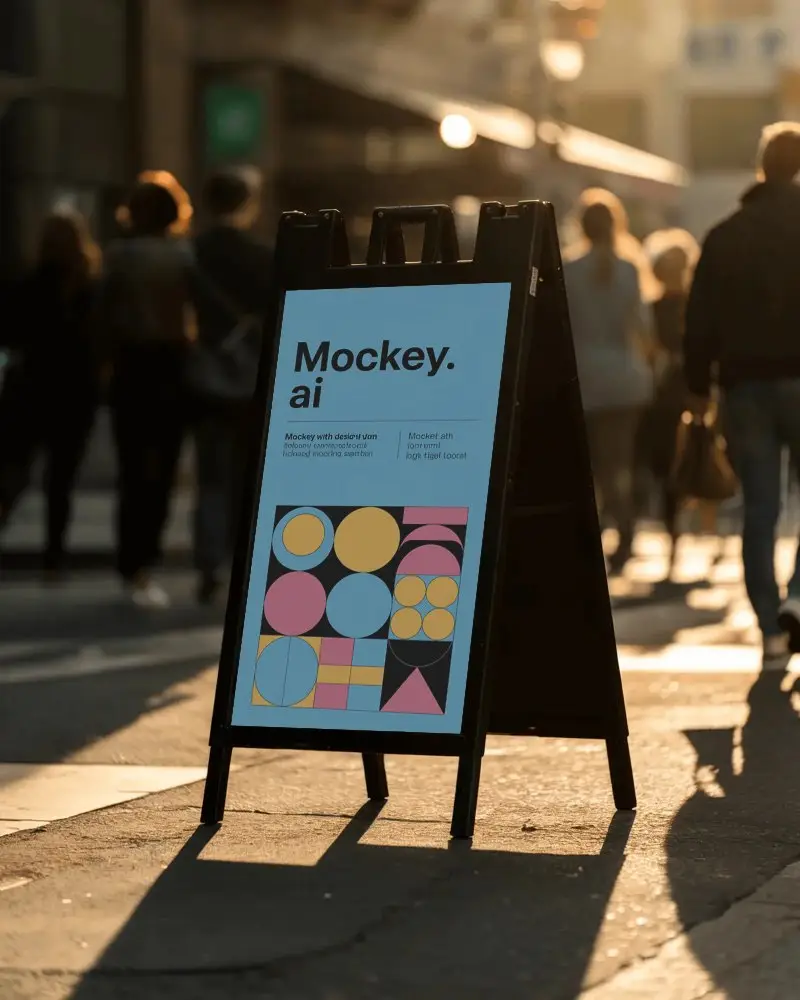 Portable Street Banner Mockup For Retail Promotion And Event Advertisement Setup Outdoor