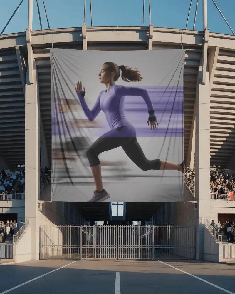 Stadium Entrance Large Banner Mockup Blank For Advertisement
