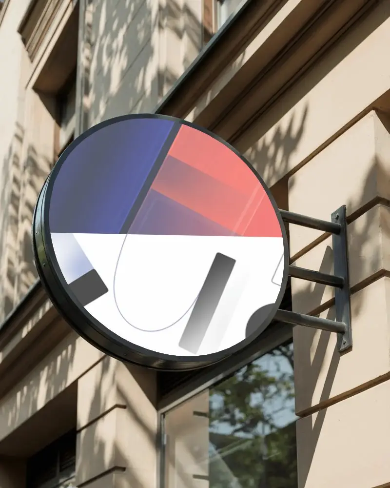 Round Store Banner Mockup For Business Front And Exterior Marketing