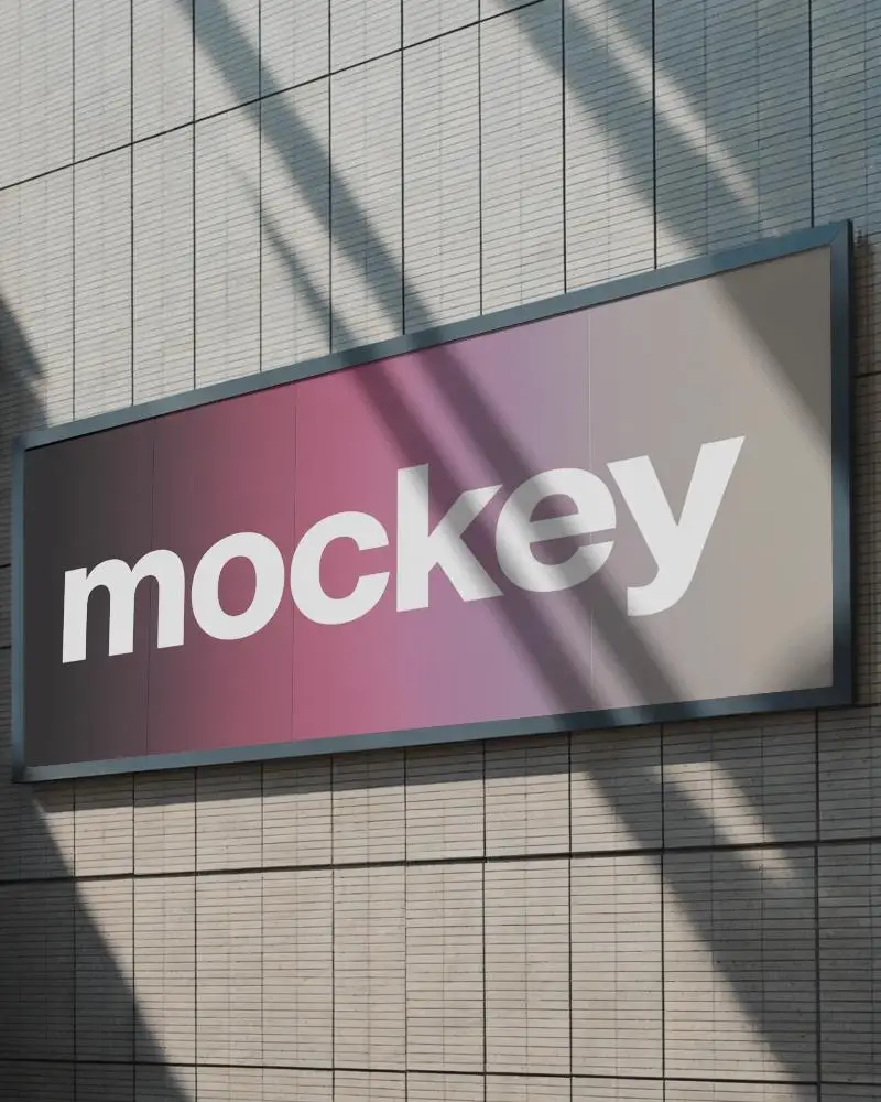Large Horizontal Banner Mockup On Textured Brick Wall For Promotional Campaign Design