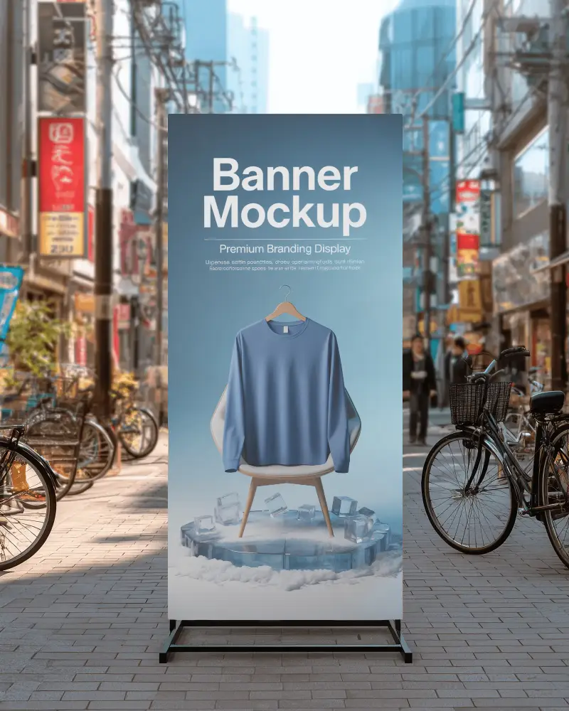 Urban Street Banner Mockup For Advertising Promotion And Marketing