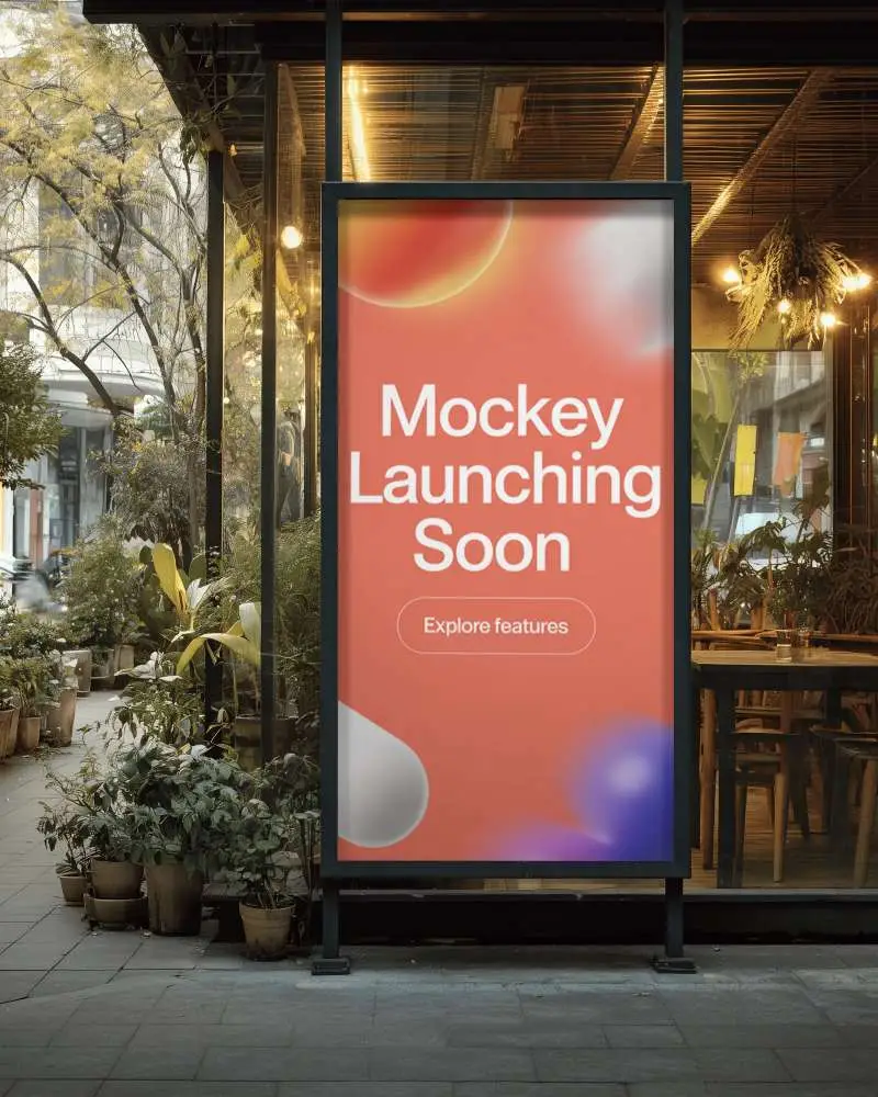 Modern Urban Banner Mockup On Pavement For Creative Branding And Visual Marketing