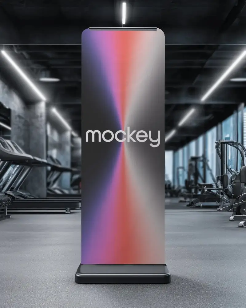 Gym Banner Mockup Blank Vertical Template For Fitness Marketing And Promotional Advertising