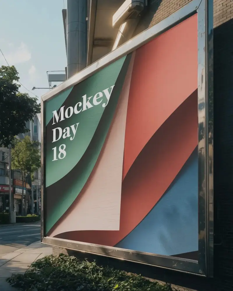 Urban Outdoor Banner Mockup Modern Advertising Space On City Street For Promotion