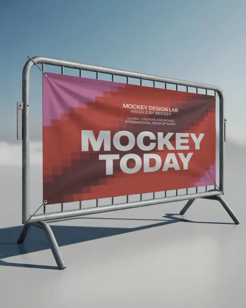 Portable Outdoor Banner Mockup Stand For Event Advertising And Promotional Signage Solutions