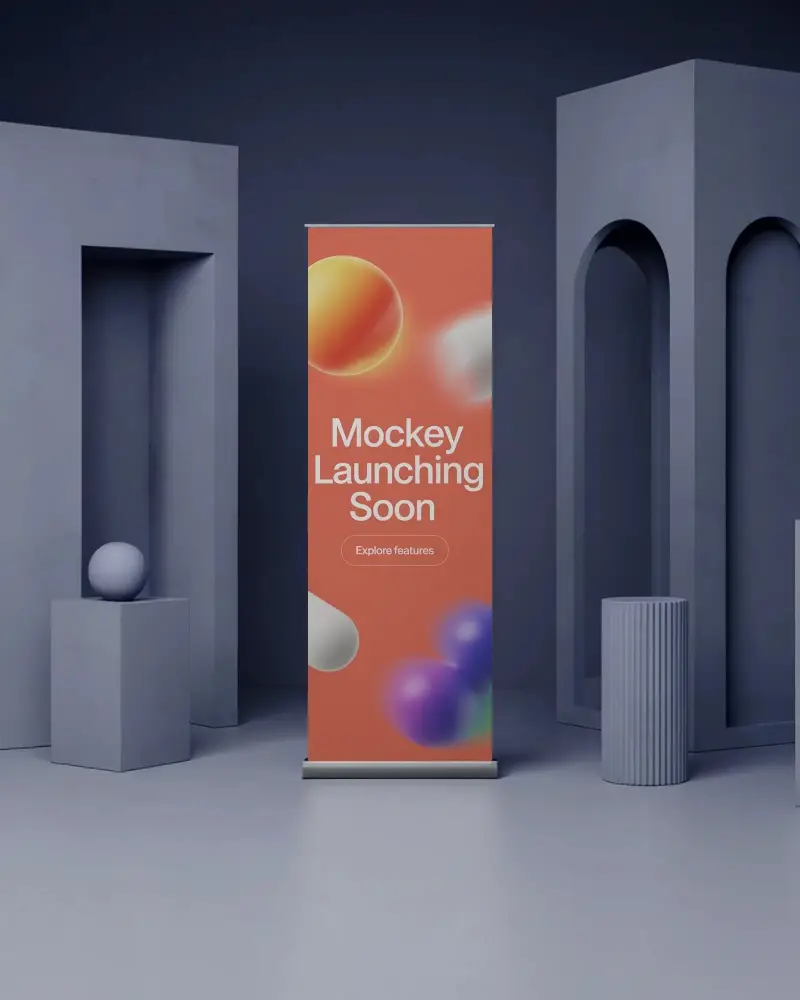 Elegant Minimalist Banner Mockup For Modern Presentation And Professional Advertisement Display