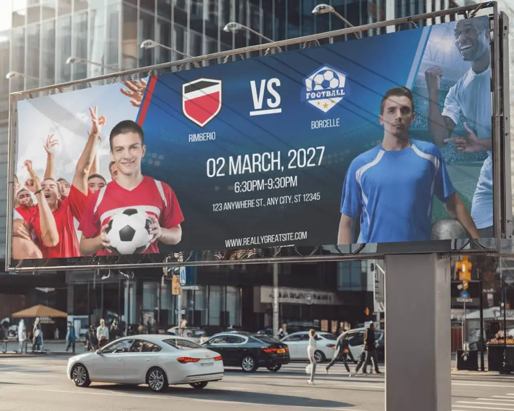 Urban Cityscape Billboard Banner Mockup Wide Modern High Resolution Display