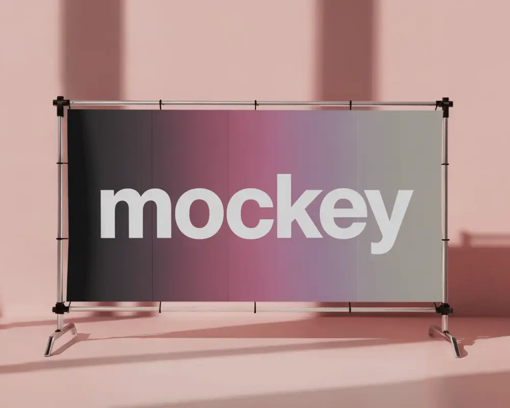 Modern Banner Stand Mockup For Promotional Events And Exhibition