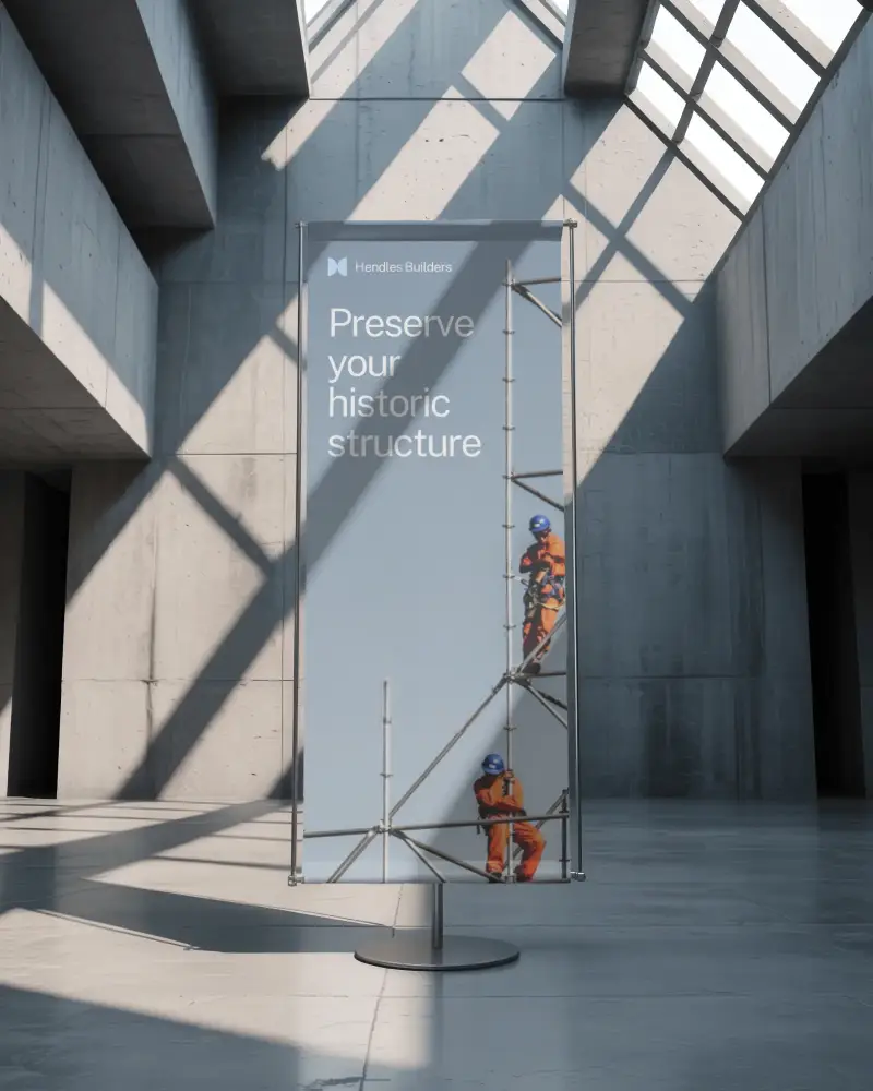 Minimalist Modern Banner Mockup For Creative Presentation In Contemporary Commercial Space