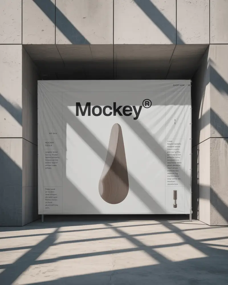 Modern Empty Banner Mockup In Architectural Space For Creative Design Presentation Usage