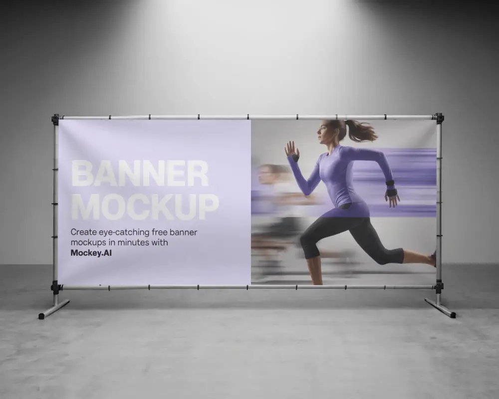 Freestanding Large Pvc Banner Mockup For Indoor And Outdoor Advertising And Promotion