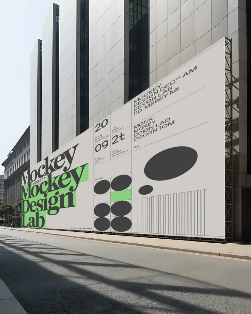 Street Facing Large Blank Banner Mockup For Creative Advertisement Display Space