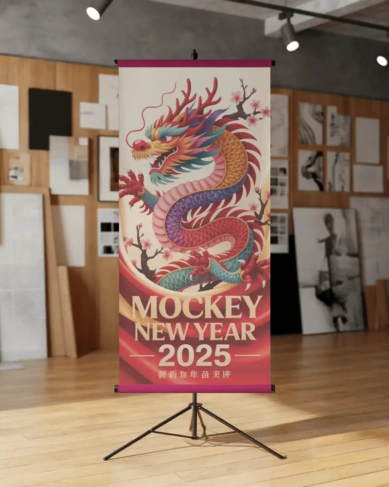 Professional Banner Mockup Stand Alone Blank Display For Advertising Promotion Design