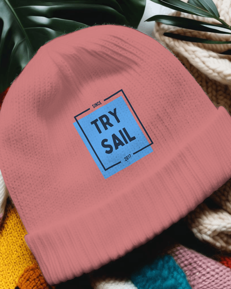 Beanie Flatlay On Multi Color Beanies