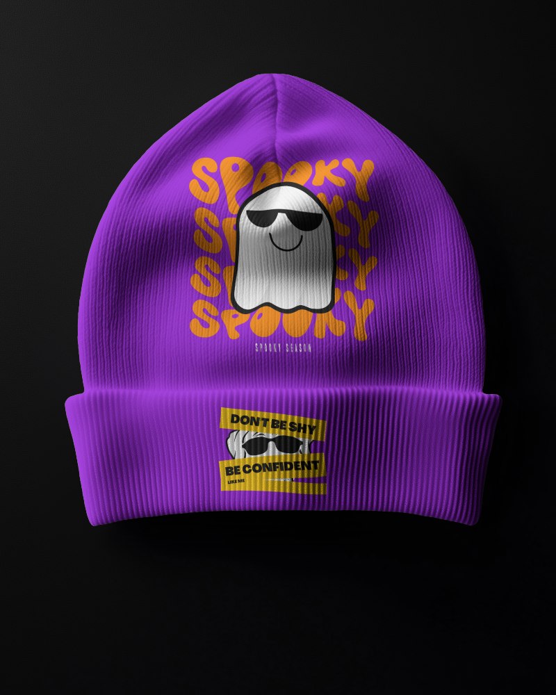 Cozy Holiday Accessory Mockup Featuring Bold Yellow Text And Fun Design