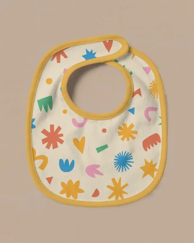 Soft Absorbent Baby Bib With Adjustable Velcro Closure For Easy Wear And Cleaning