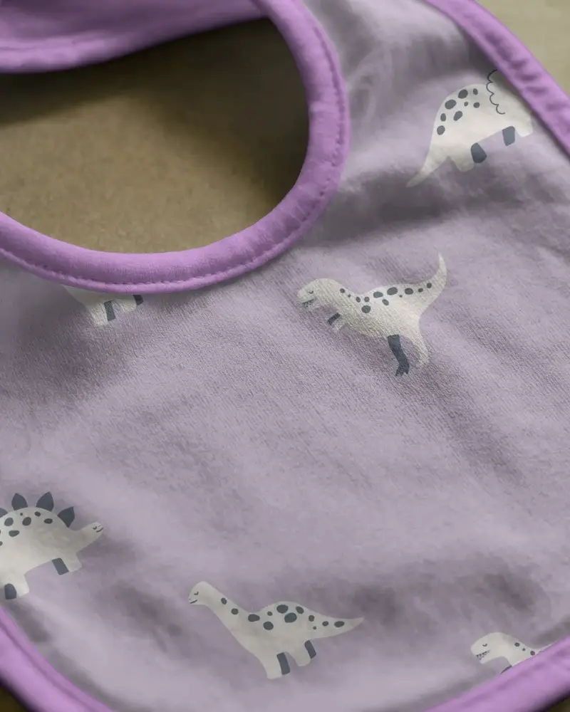 Soft Cotton Baby Bib With Absorbent Material For Infant Mealtime Use Mockup