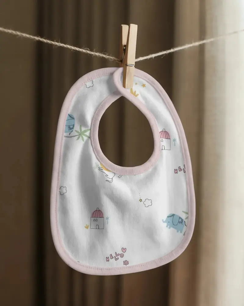 Customizable Infant Bib Mockup For Baby Clothing Marketing Clean Design