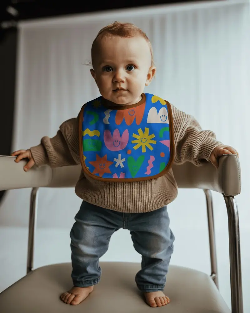 Baby Bib Mockup Long Lasting Soft Fabric Comfort Fit Perfect Gift For Infants Toddlers