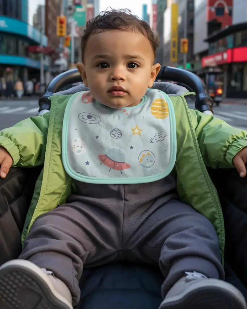 Infant Bib Mockup For Custom Printing Absorbent Material For Daily Use And Care