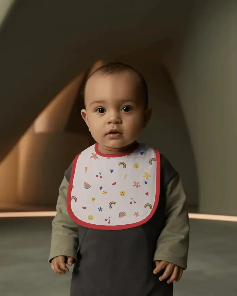 Minimalist Baby Bib Mockup For Modern Infant Accessories Promotion And Product Display