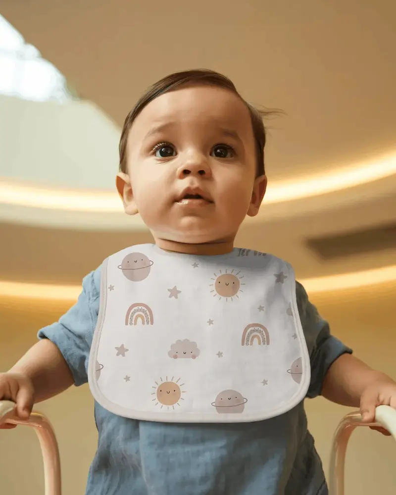 Baby Bib Mockup For Infant Clothing And Accessories Promoting High Quality Babywear