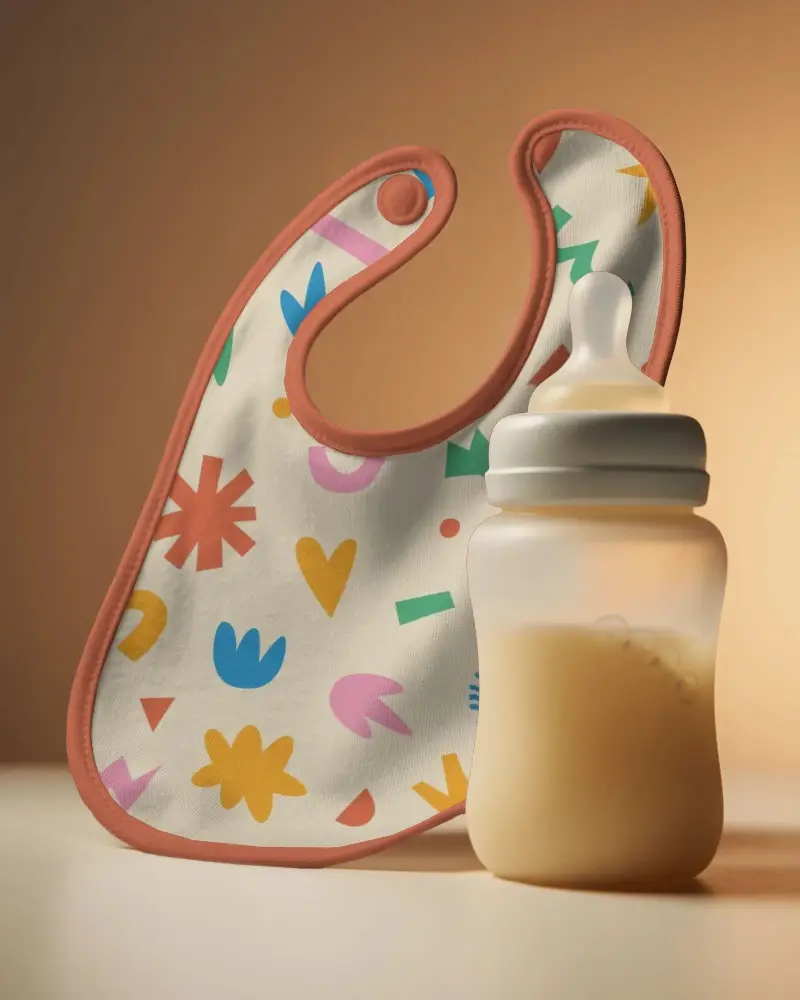 Baby Bib And Feeding Bottle Essentials For Infant Care And Easy Mealtime Management