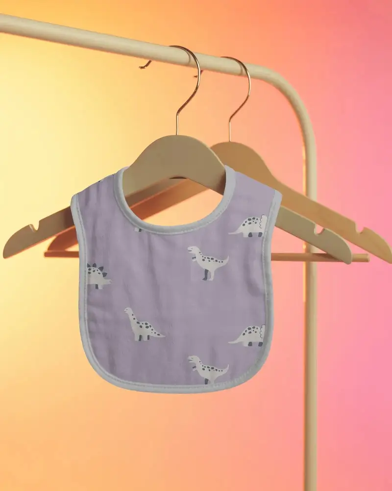Baby Bib Mockup On Hanger Minimalist Layout For Kids Apparel Branding