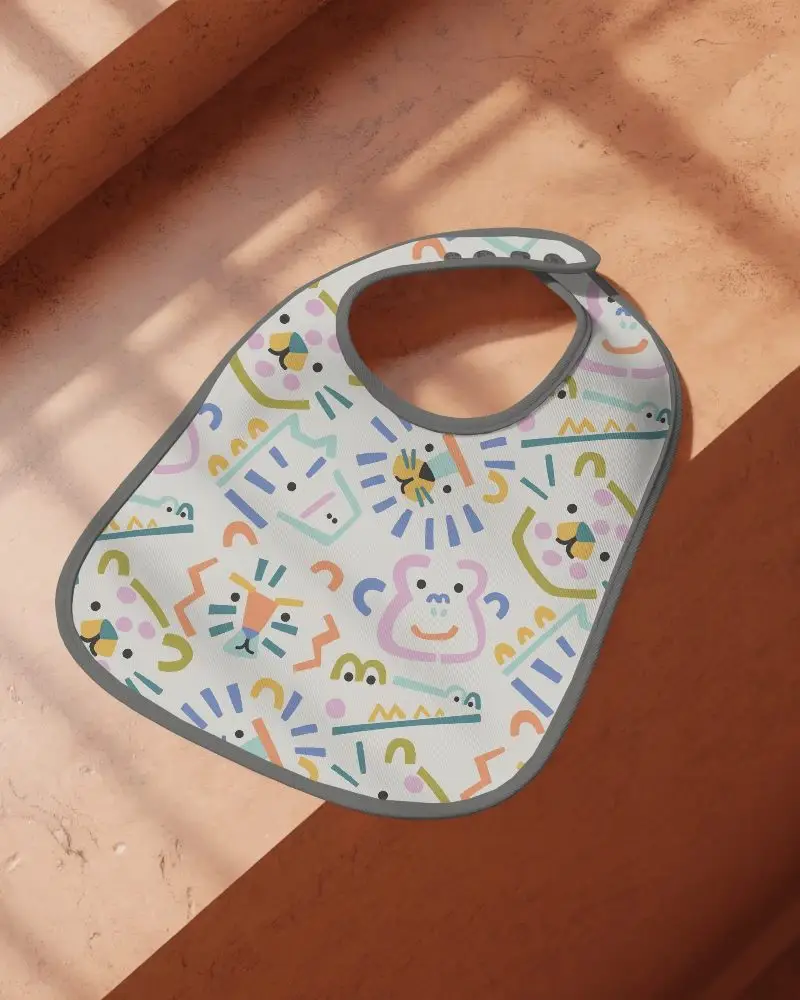 Baby Bib Mockup With Adjustable Closure Design For Custom Baby Apparel Branding