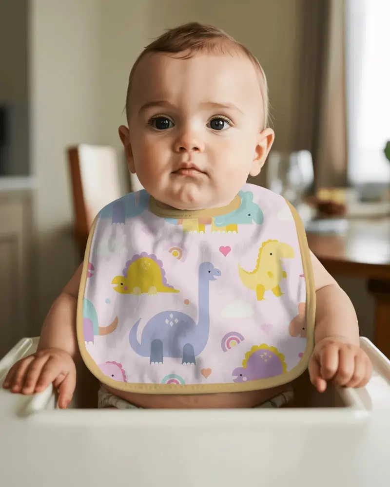 Soft Baby Bib Mockup Easy Wear Durable Comfortable High Quality Bib For Infant