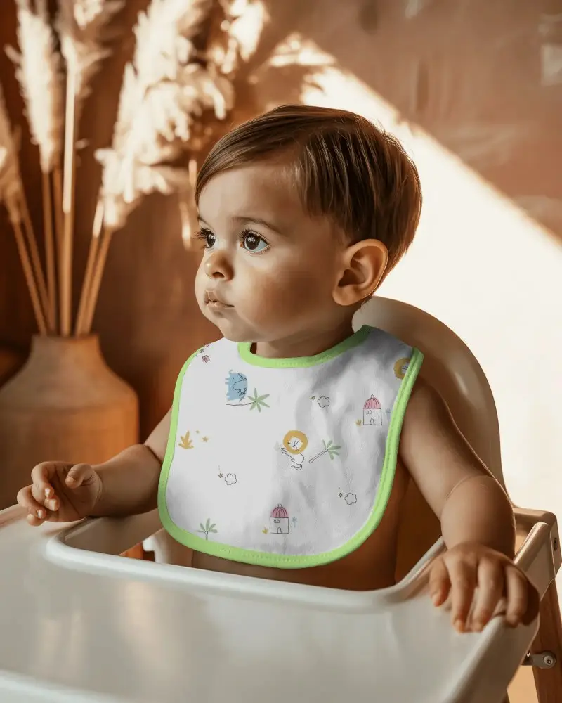 Baby Bib Mockup For Kids Mealtime Protection Soft Fabric High Quality Design