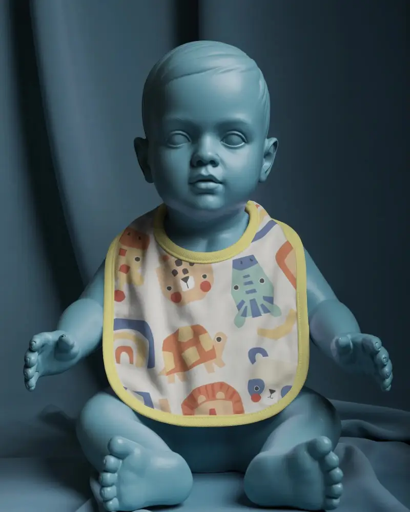 Realistic Bib Mockup Template For Baby Clothing And Accessories Advertisement Use