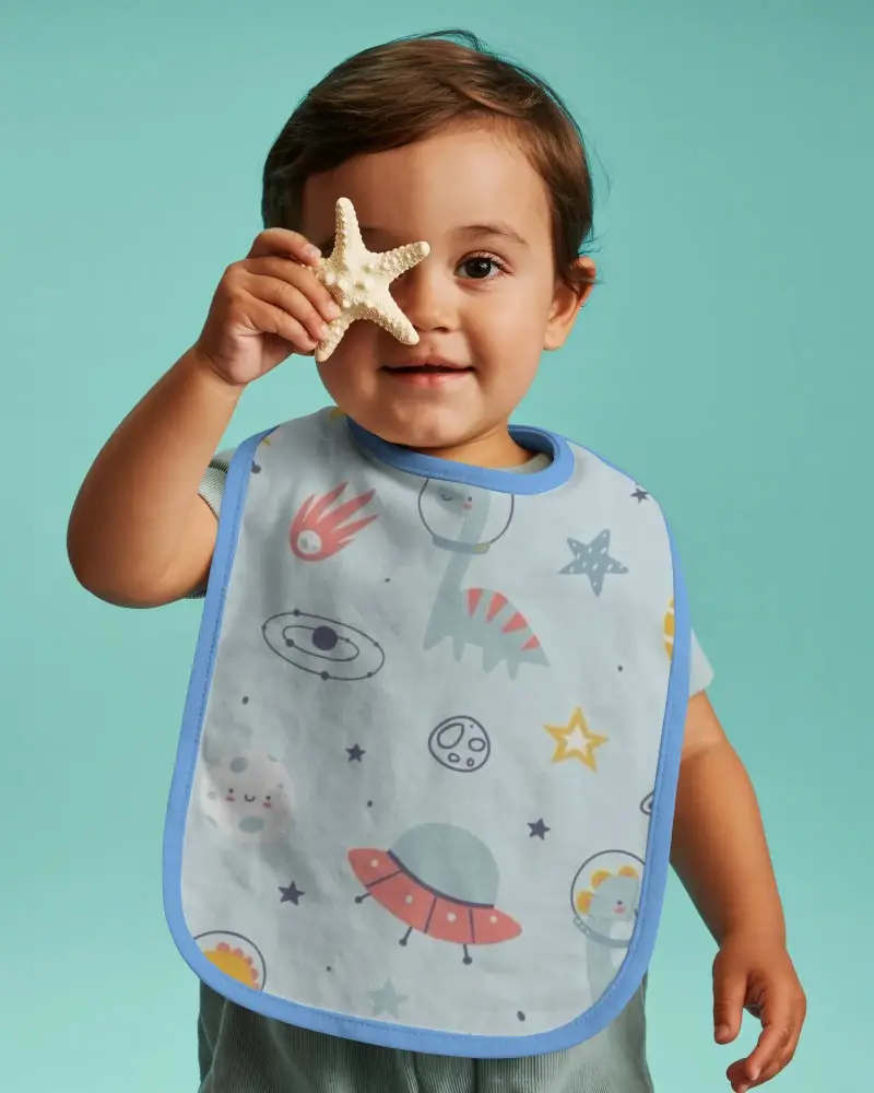 Toddler Bib Mockup Minimalist Clean Design Simple Illustration Ready For Baby Clothing Brand